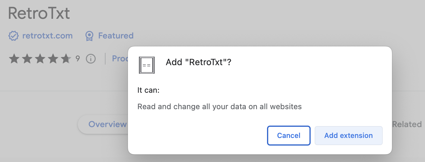 RetroTxt add extension