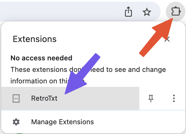 RetroTxt toolbar menu