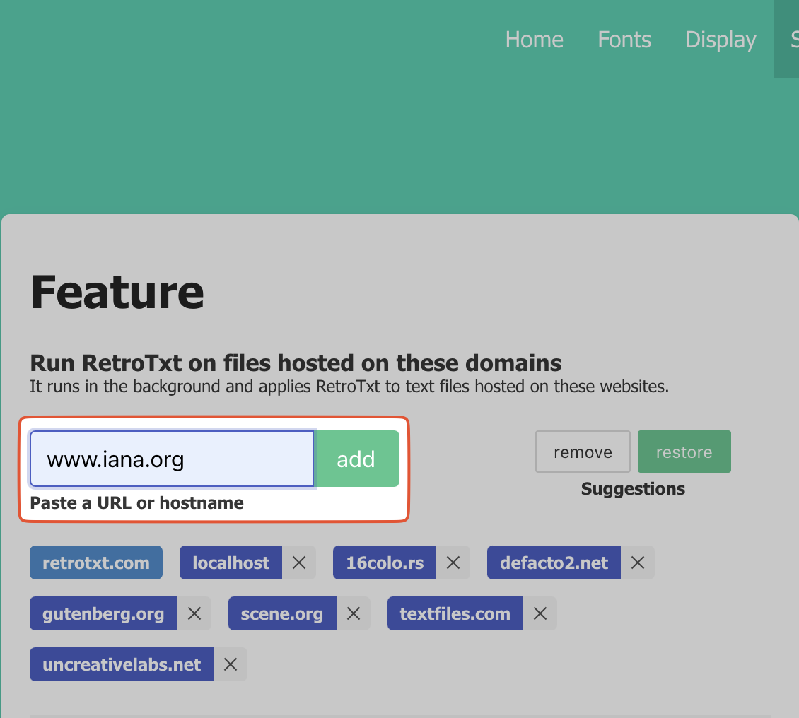 Run RetroTxt on files hosted on these domains